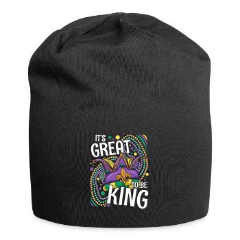 Mardi Gras Fasching Karneval - Jersey-Beanie - Schwarz - Vorne