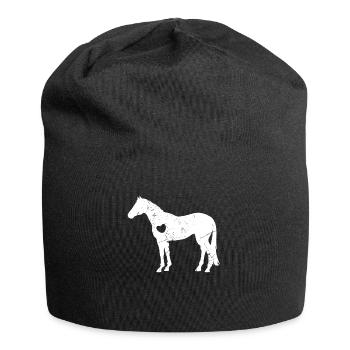 Horse Girl Gift Heart Lieblingstier - Jersey-Beanie - Schwarz - Vorne