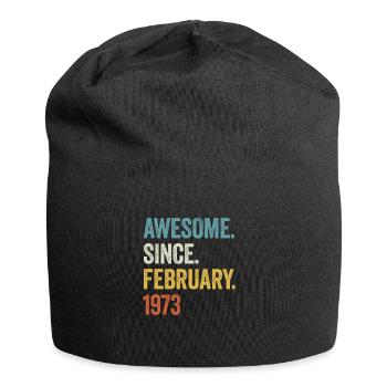50 Years Awesome Since February 1973 50th Birthday - Jersey Beanie - black - Front