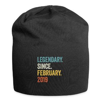 Legendary Since February 2019 4. Geburtstag - Jersey-Beanie - Schwarz - Vorne