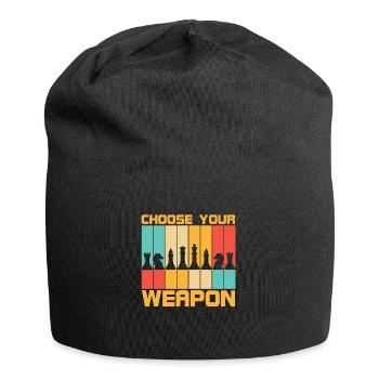 Choose Your Weapon Schachbrett Schachspieler - Jersey-Beanie - Schwarz - Vorne