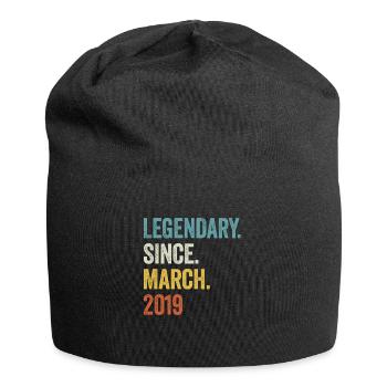 4 Jahre Legendary Since March 2019 4. Geburtstag - Jersey-Beanie - Schwarz - Vorne