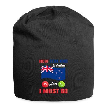Neuseeland Kultur Kiwi Vogel Neuseeland Flagge - Jersey-Beanie - Schwarz - Vorne