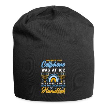 Chanukka Hanukka Dreidel Latkes Hanukkah - Jersey-Beanie - Schwarz - Vorne