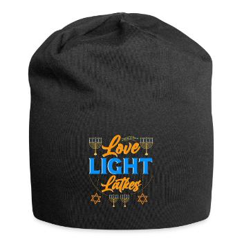 Chanukka Hanukka Dreidel Latkes Hanukkah - Jersey-Beanie - Schwarz - Vorne