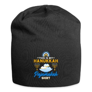 Chanukka Hanukka Dreidel Latkes Hanukkah - Jersey-Beanie - Schwarz - Vorne