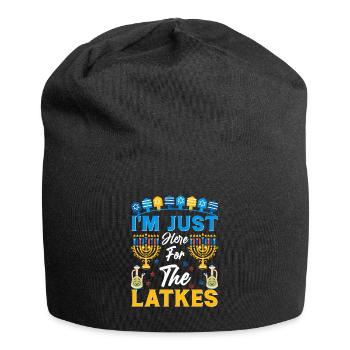 Chanukka Hanukka Dreidel Latkes Hanukkah - Jersey-Beanie - Schwarz - Vorne