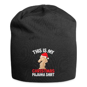 Schach Figuren Schachbrett Weihnachten - Jersey-Beanie - Schwarz - Vorne