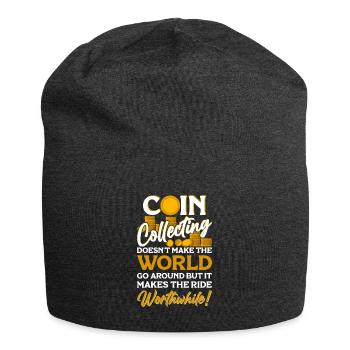 Münzsammler Münzsammeln Numismatiker - Jersey-Beanie - Anthrazit - Vorne