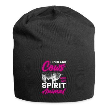 Scottish Highland cattle Highland Cattle - Jersey Beanie - black - Front