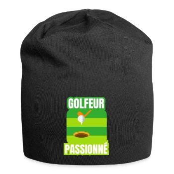 golfeur passionné - Bonnet en jersey - noir - Devant