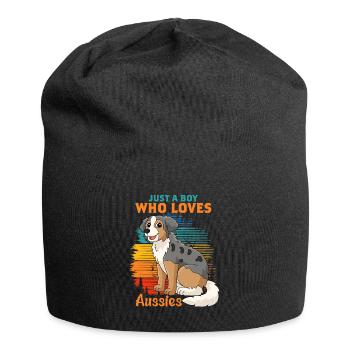 Australischer Schäferhund - Jersey-Beanie - Schwarz - Vorne