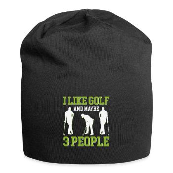 Golf Golfen Golfspieler Golfspieler Golfschläger - Jersey-Beanie - Schwarz - Vorne