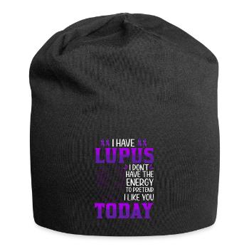 Lupus Bewusstseins Monat - Jersey-Beanie - Schwarz - Vorne