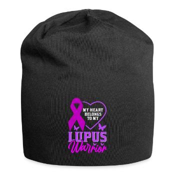 Lupus Bewusstseins Monat - Jersey-Beanie - Schwarz - Vorne