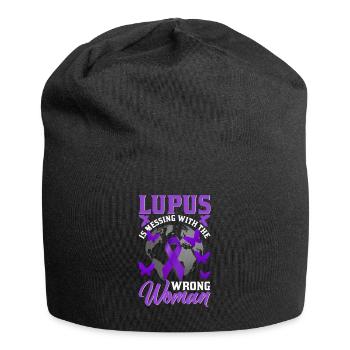 Lupus Bewusstseins Monat - Jersey-Beanie - Schwarz - Vorne