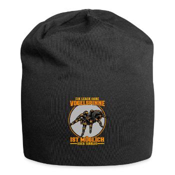 Vogelspinne Tarantel Vogelspinnen Haustier - Jersey-Beanie - Schwarz - Vorne