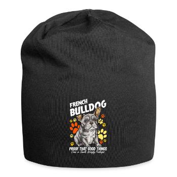 Französische Bulldogge Frenchie French Bulldog - Bonnet en jersey - noir - Devant