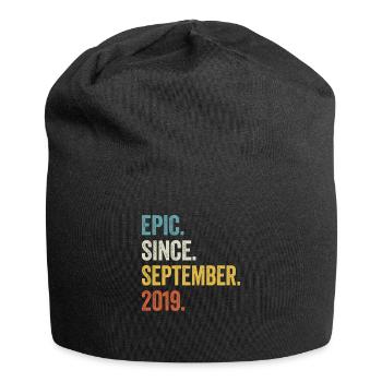 4 Years Old Epic Since September 2019 4th Birthday - Jersey Beanie - black - Front