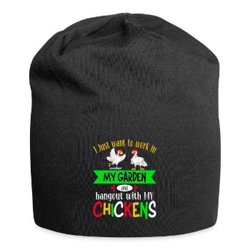 Gardening Chickens Farmer Chickens Lovers Garden - Jersey Beanie - black - Front