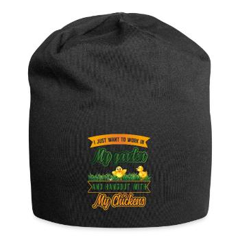 Gardening Chickens Farmer Chickens Lovers Garden - Jersey Beanie - black - Front