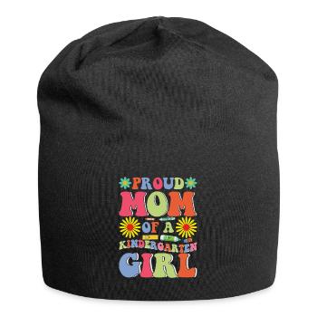 Stolze Mutter eines Kindergartenmädchens! Tochter - Jersey-Beanie - Schwarz - Vorne