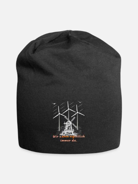 Windkraftanlagen und Windmühlen - Jersey-Beanie - Schwarz