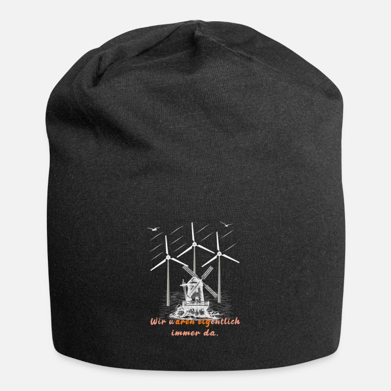 Windkraftanlagen und Windmühlen - Jersey-Beanie - Schwarz
