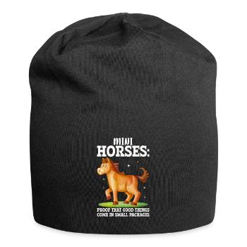 Amateur de chevaux miniatures - Bonnet en jersey - noir - Devant