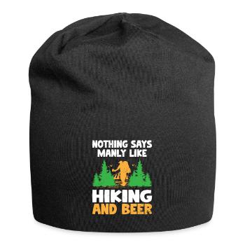 Hiking Hiker Nature Trekking Outdoor Mountaineerin - Jersey Beanie - black - Front