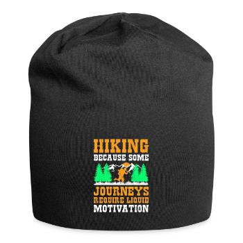 Wandern Wanderer Natur Trekking Outdoor Bergsteigerin - Jersey-Beanie - Schwarz - Vorne