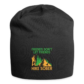 Wandern Wanderer Natur Trekking Outdoor Bergsteigerin - Jersey-Beanie - Schwarz - Vorne