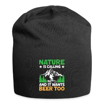 Wandern Wanderer Outdoor Bergsteigen Natur Trekkin - Jersey-Beanie - Schwarz - Vorne