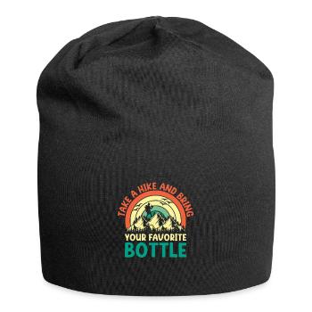 Wandern Wanderer Outdoor Bergsteigen Natur Trekkin - Jersey-Beanie - Schwarz - Vorne