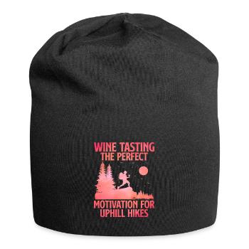 Wandern Wanderer Natur Trekking Outdoor Bergsteigerin - Jersey-Beanie - Schwarz - Vorne