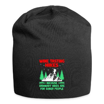 Hiking Hiker Nature Trekking Outdoor Mountaineerin - Jersey Beanie - black - Front