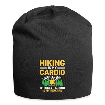 Wandern Wanderer Natur Trekking Outdoor Bergsteigerin - Jersey-Beanie - Schwarz - Vorne