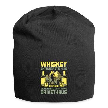 Hiking Hiker Nature Trekking Outdoor Mountaineerin - Jersey Beanie - black - Front