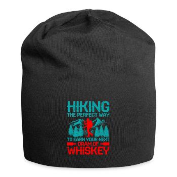 Hiking Hiker Nature Trekking Outdoor Mountaineerin - Jersey Beanie - black - Front