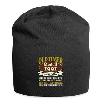 33. Geburtstag Oldtimer Modell 1991 33 Jahre - Jersey-Beanie - Schwarz - Vorne