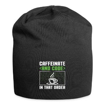 Café Codage Programmeur Codeur Développeur Nerd Coff - Bonnet en jersey - noir - Devant