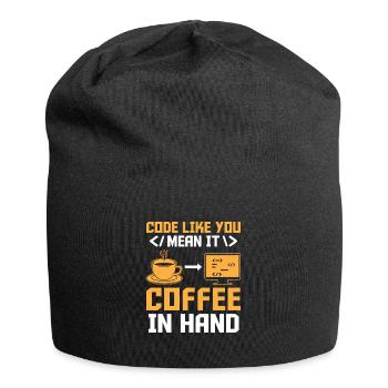 Café Codage Programmeur Codeur Développeur Nerd Coff - Bonnet en jersey - noir - Devant