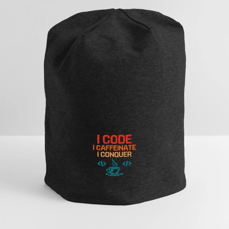 Café Codage Programmeur Codeur Développeur Nerd Coff Bonnet en jersey
