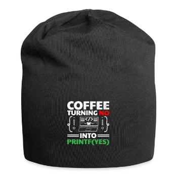 Café Codage Programmeur Codeur Développeur Nerd Coff - Bonnet en jersey - noir - Devant
