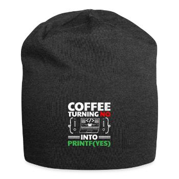 Café Codage Programmeur Codeur Développeur Nerd Coff - Bonnet en jersey - charbon - Devant