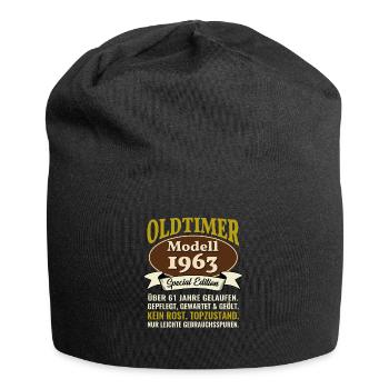 61. Geburtstag Oldtimer Modell 1963 61 Jahre - Jersey-Beanie - Schwarz - Vorne