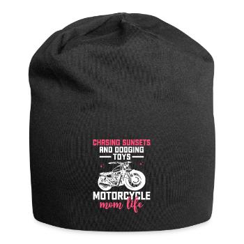 Chasing Sunsets And Dodging Toys Motorcycle Mom Li - Jersey Beanie - black - Front