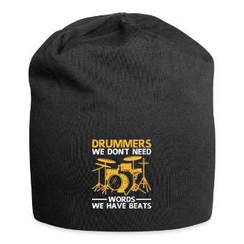 Trommler Wir brauchen keine Worte Wir haben Beats Drummin - Jersey-Beanie - Schwarz - Vorne