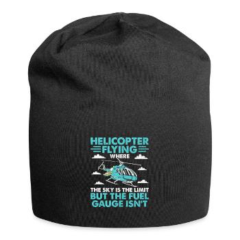 Helicopter Flying Where The Sky Is The Limit Pilot - Jersey Beanie - black - Front