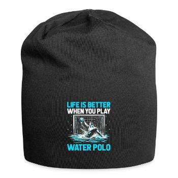 Das Leben ist besser, wenn Sie Wasserball Aquatic Po spielen - Jersey-Beanie - Schwarz - Vorne
